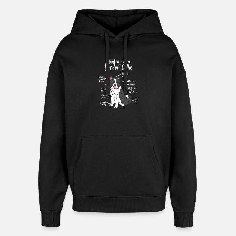 Border Collie - Sweat à capuche unisexe Stanley/Stella Oversized - noir