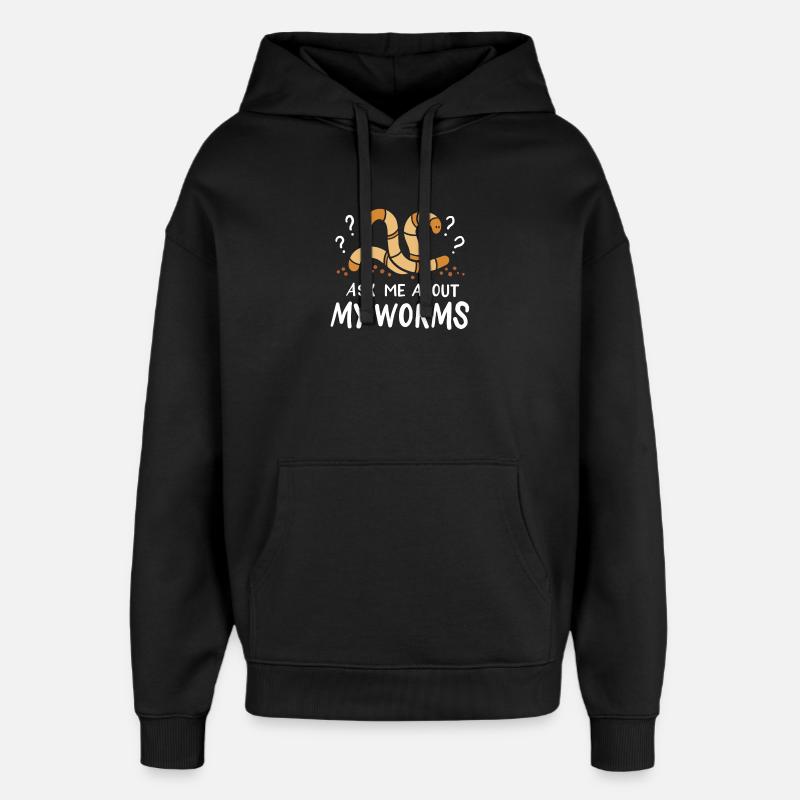 Worms Constructeurs de vers - Sweat à capuche unisexe Stanley/Stella Oversized - noir