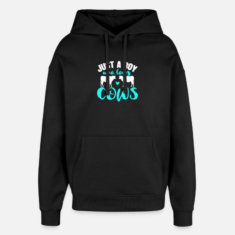 Vaches vaches - Sweat à capuche unisexe Stanley/Stella Oversized - noir