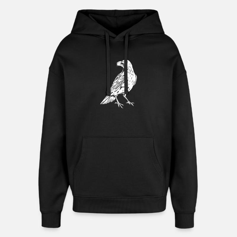 Corbeau - Sweat à capuche unisexe Stanley/Stella Oversized - noir
