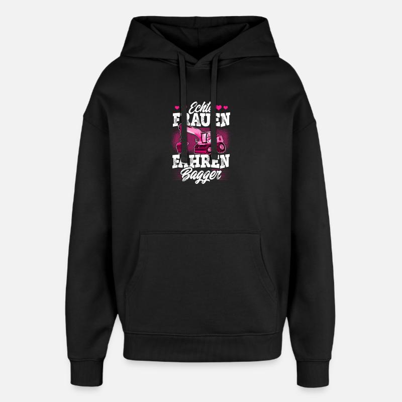 Baggerfahrerin - Oversized Unisex Hoodie von Stanley/Stella - Schwarz