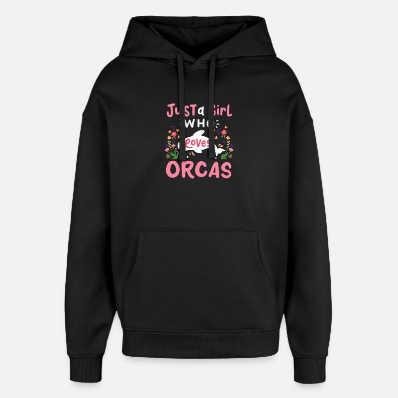 Orcas Whale Orca Lovers - Oversized Unisex Hoodie by Stanley/Stella - black