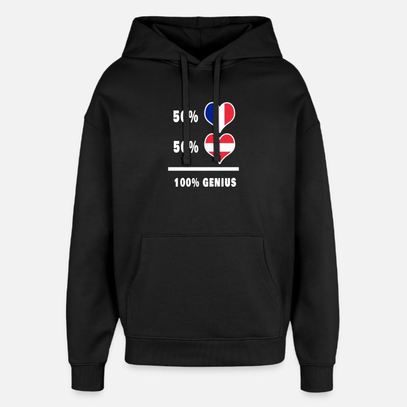 France and Austria Ingenious / Gift - Oversized Unisex Hoodie by Stanley/Stella - black