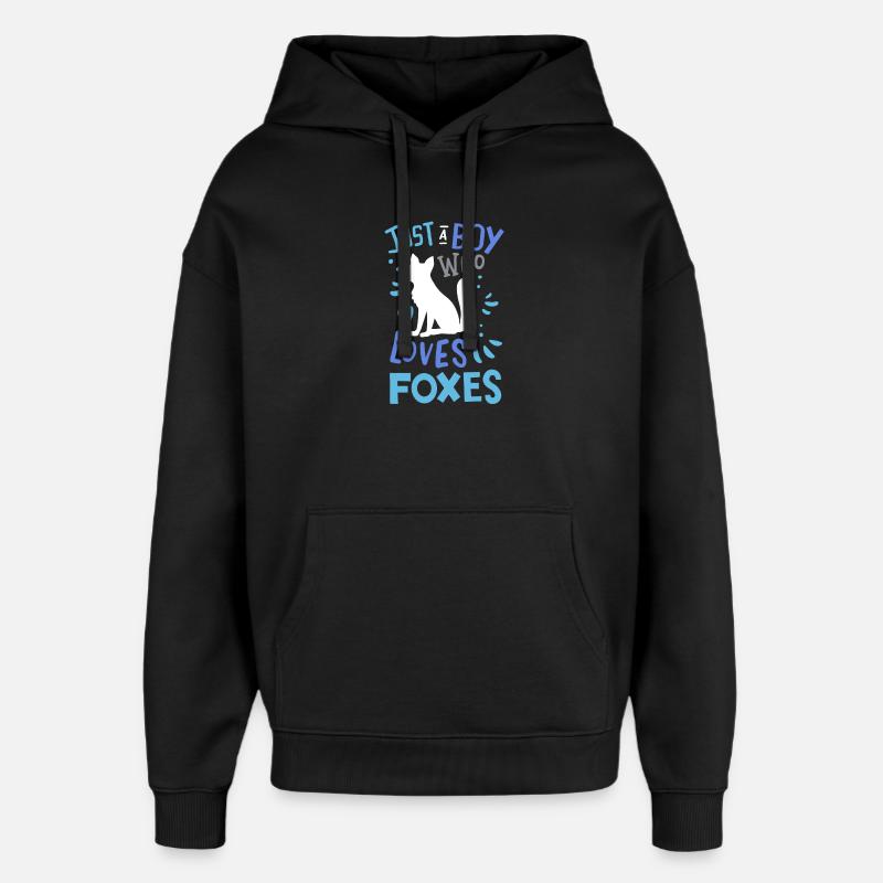 Foxes Fox Fox Lover - Oversized Unisex Hoodie by Stanley/Stella - black