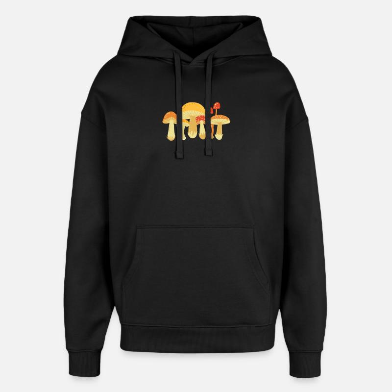 Mycologie des champignons - Sweat à capuche unisexe Stanley/Stella Oversized - noir