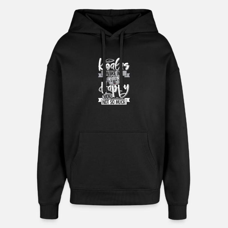 Koala - Oversized Unisex Hoodie von Stanley/Stella - Schwarz
