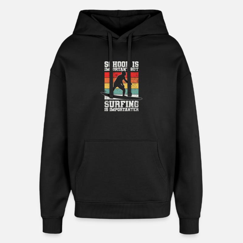 Surfen Surfer - Oversized Unisex Hoodie von Stanley/Stella - Schwarz