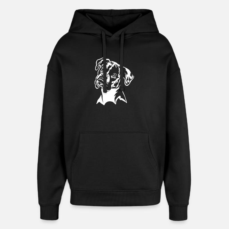Boxer Tête « Black Edition » - Sweat à capuche unisexe Stanley/Stella Oversized - noir