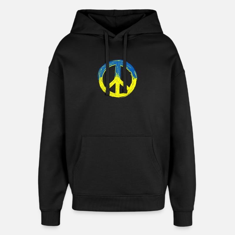 Paix pour l’Ukraine - Sweat à capuche unisexe Stanley/Stella Oversized - noir