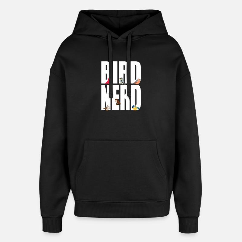 Oiseaux Oiseau Nerd - Sweat à capuche unisexe Stanley/Stella Oversized - noir
