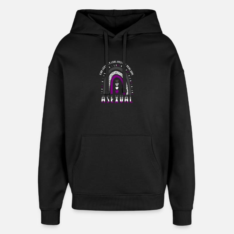 Asexual Pride Ace Pride Boho Regenbogen - Oversized Unisex Hoodie von Stanley/Stella - Schwarz