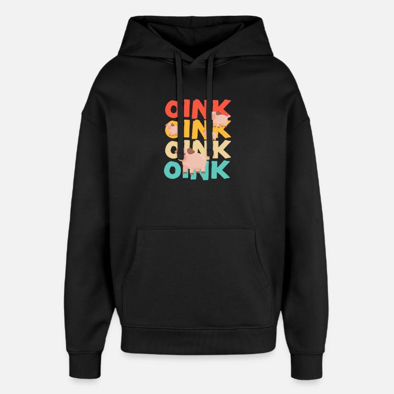 Cochon - Oink Oink Oink Oink - Sweat à capuche unisexe Stanley/Stella Oversized - noir