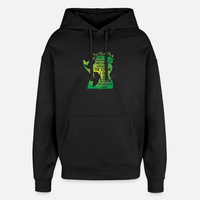 Papillon vert en santé mentale - Sweat à capuche unisexe Stanley/Stella Oversized - noir