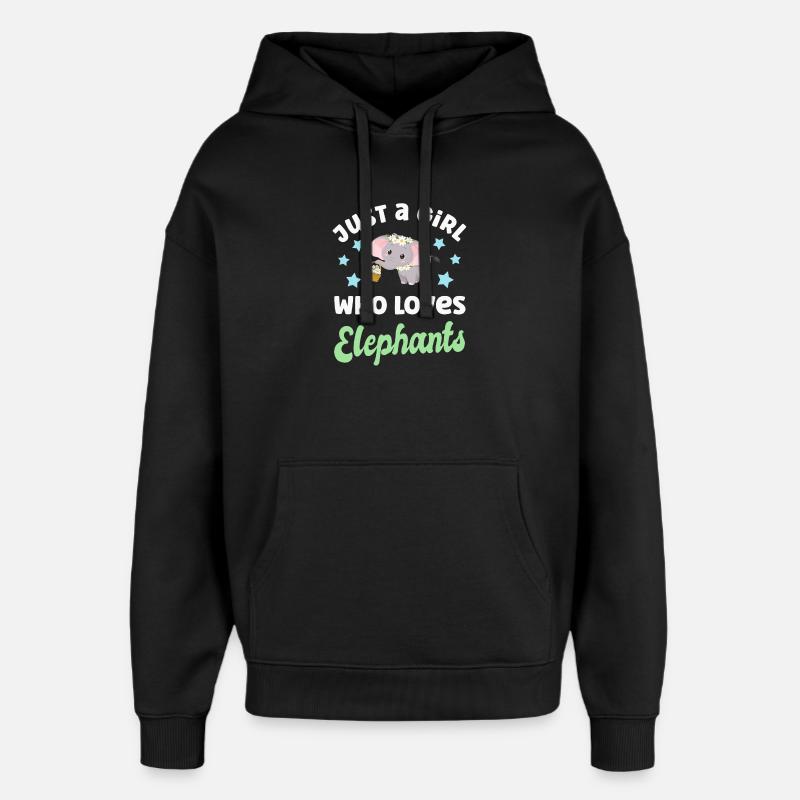 Elefant Elefanten - Oversized Unisex Hoodie von Stanley/Stella - Schwarz