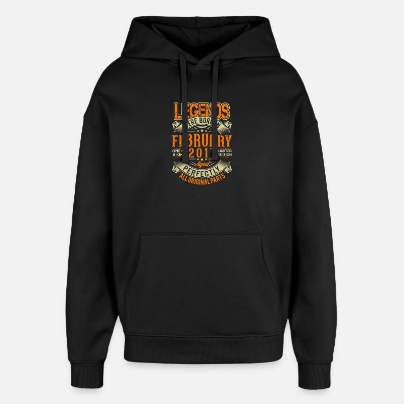 Légende d’anniversaire de février 2017 - Sweat à capuche unisexe Stanley/Stella Oversized - noir