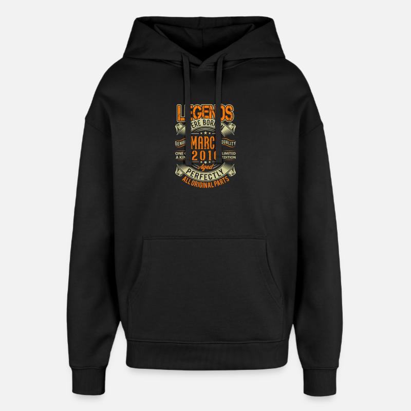 Légende d’anniversaire de mars 2016 - Sweat à capuche unisexe Stanley/Stella Oversized - noir
