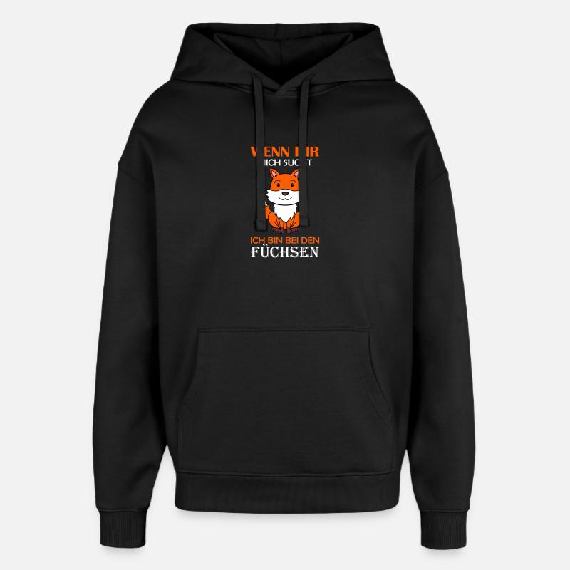 Wald Wildtier Fuchs Geschenk - Oversized Unisex Hoodie von Stanley/Stella - Schwarz