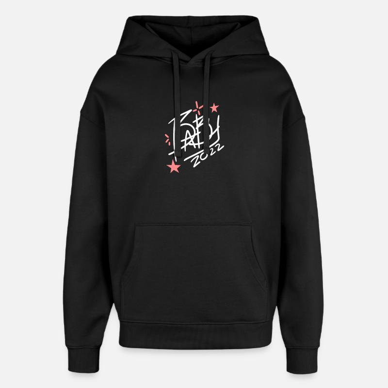 Bébé 2022 - Naissance Enceinte 2022 - Sweat à capuche unisexe Stanley/Stella Oversized - noir