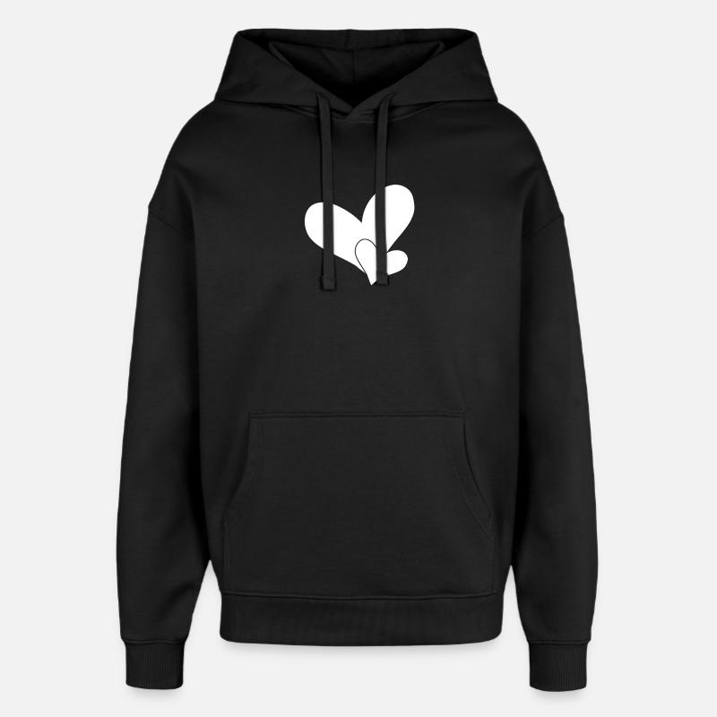 Cœurs - Sweat à capuche unisexe Stanley/Stella Oversized - noir