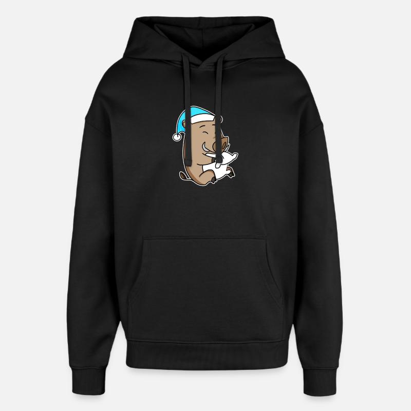 Sanglier Bébé Cochon - Sweat à capuche unisexe Stanley/Stella Oversized - noir