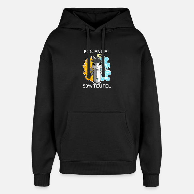 Esel - Engel und Teufel - Oversized Unisex Hoodie von Stanley/Stella - Schwarz