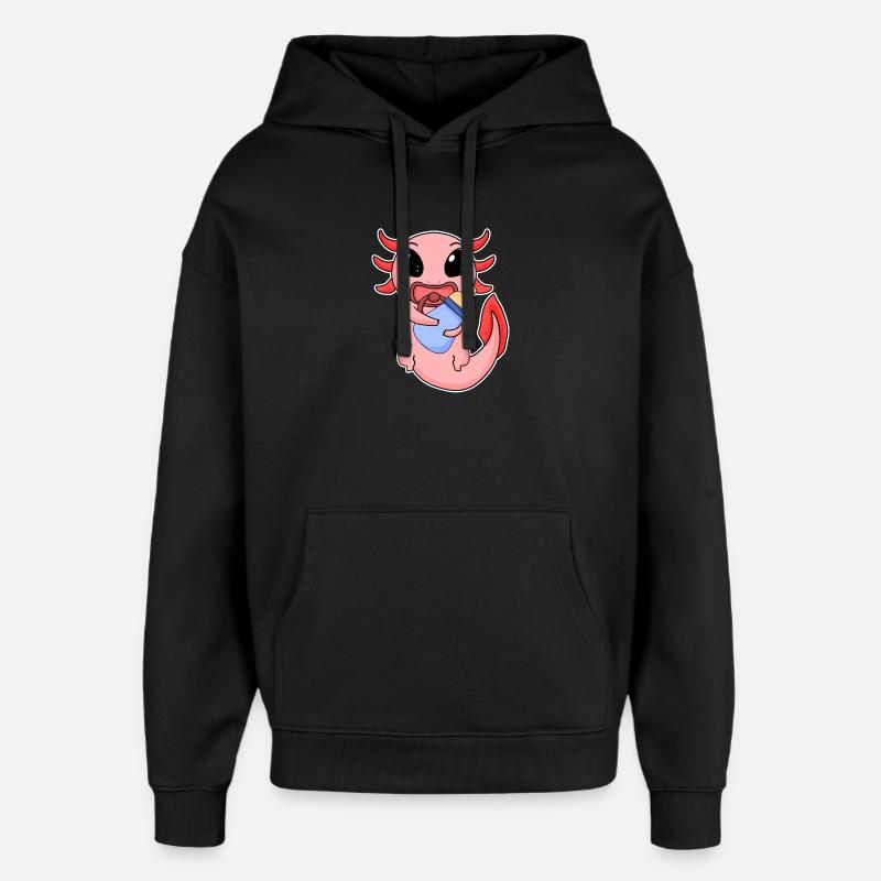 Bébé Axolotl - Sweat à capuche unisexe Stanley/Stella Oversized - noir