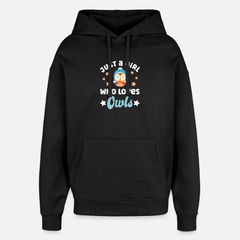 Hiboux hiboux - Sweat à capuche unisexe Stanley/Stella Oversized - noir