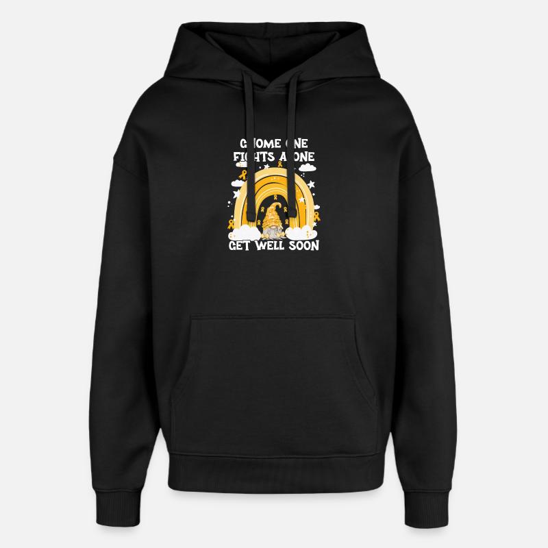 Gnome One Fights Alone Kinderkrebs - Oversized Unisex Hoodie von Stanley/Stella - Schwarz