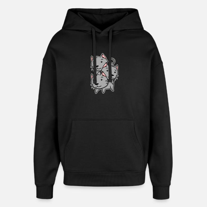 Chats mignons - Sweat à capuche unisexe Stanley/Stella Oversized - noir