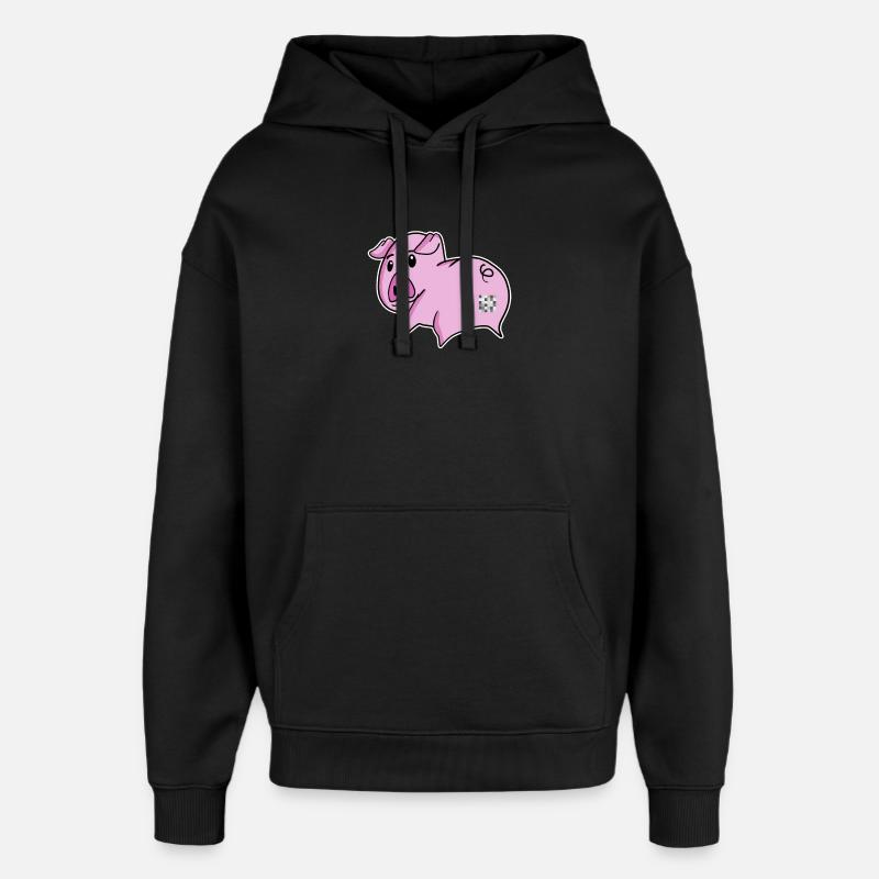 Pig Ass - Pig Butt - Sweat à capuche unisexe Stanley/Stella Oversized - noir