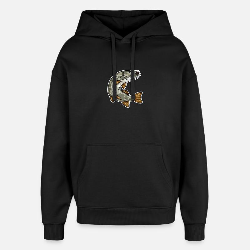 Brochet - Sweat à capuche unisexe Stanley/Stella Oversized - noir
