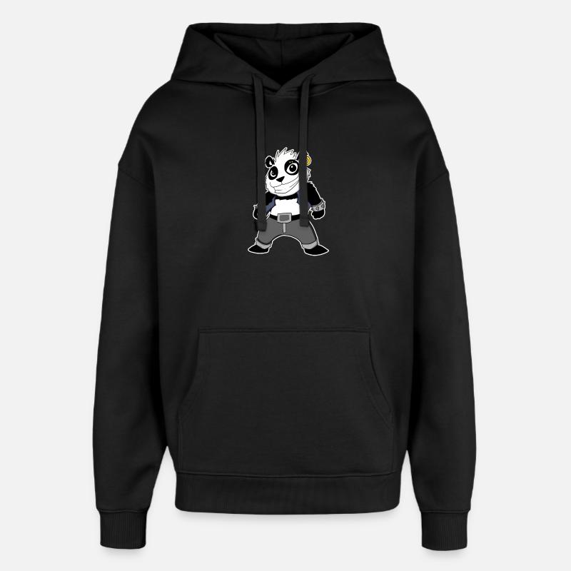 Cool Panda - Oversized Unisex Hoodie by Stanley/Stella - black