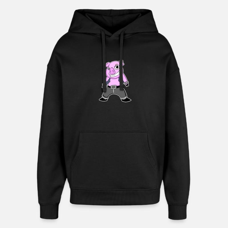 Cool Schwein - Oversized Unisex Hoodie von Stanley/Stella - Schwarz