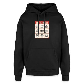 IT Support Bingo Service Desk IT Helpdesk Sysadmin - Oversized Unisex Hoodie von Stanley/Stella - Schwarz - Vorne - AI Model Female 172 light (172cm) & AI Model Male 185 light (185cm)