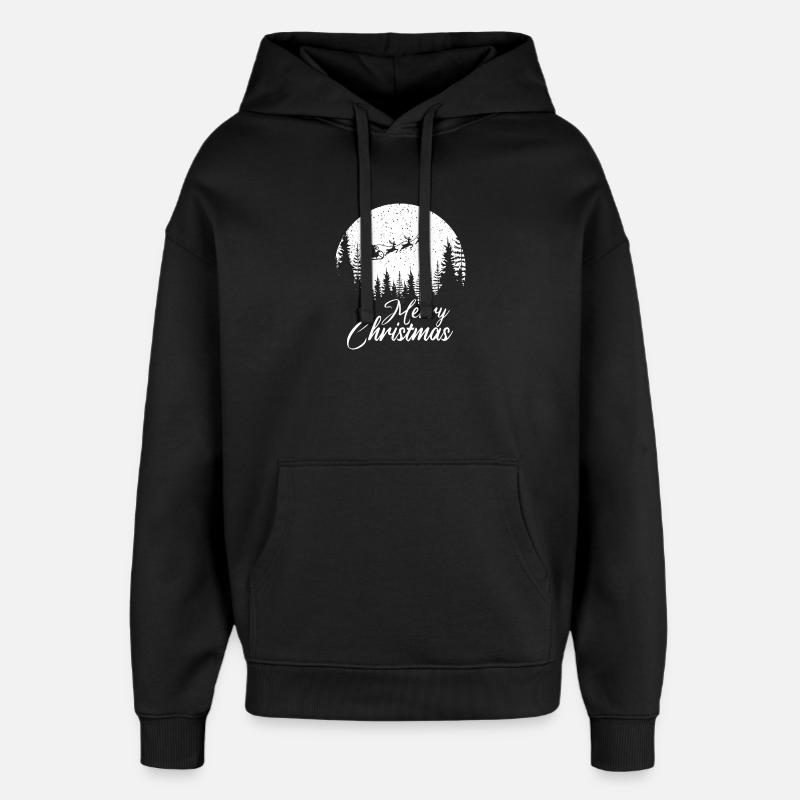 Chemise de Noël - Joyeux Noël - Sweat à capuche unisexe Stanley/Stella Oversized - noir