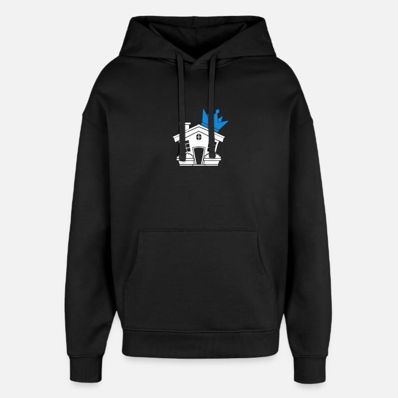 Haus Dach - Oversized Unisex Hoodie von Stanley/Stella - Schwarz