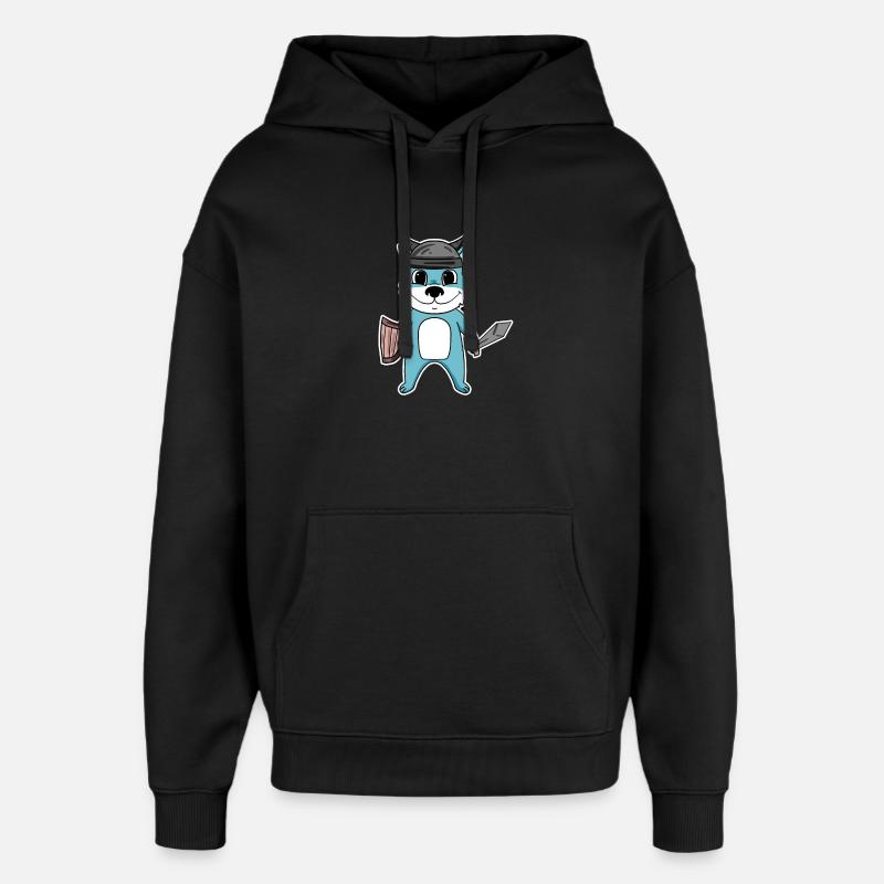 Loup viking - Sweat à capuche unisexe Stanley/Stella Oversized - noir
