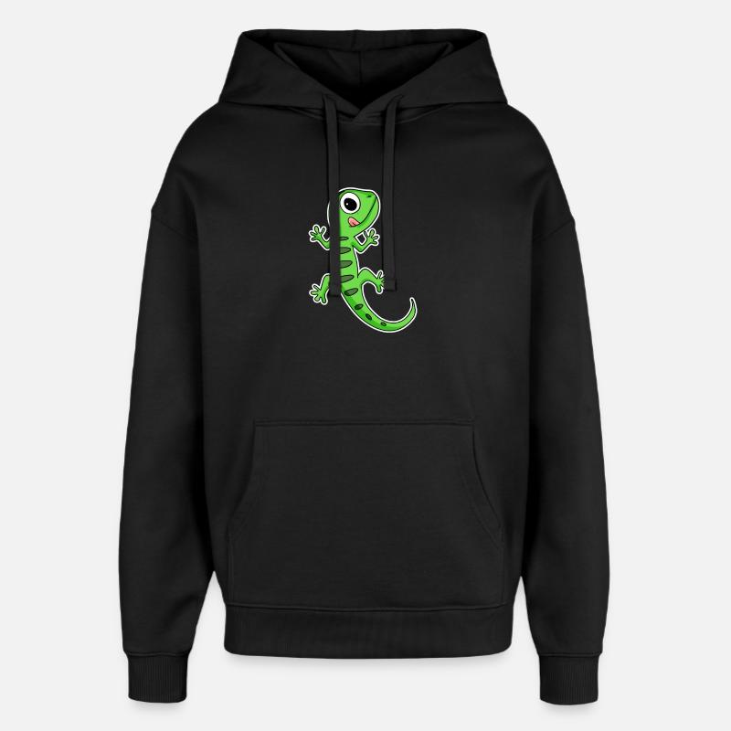 Lézard Gecko - Sweat à capuche unisexe Stanley/Stella Oversized - noir