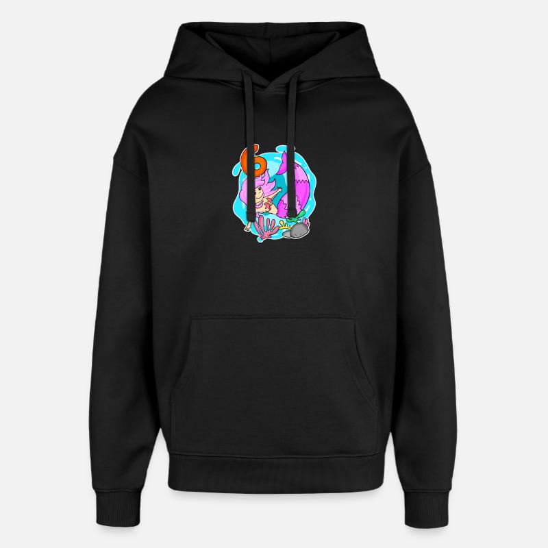 Fille 6 ans - Sirène - Sweat à capuche unisexe Stanley/Stella Oversized - noir
