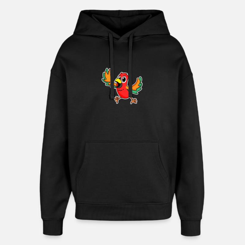Perroquet Oiseaux Oiseaux - Sweat à capuche unisexe Stanley/Stella Oversized - noir