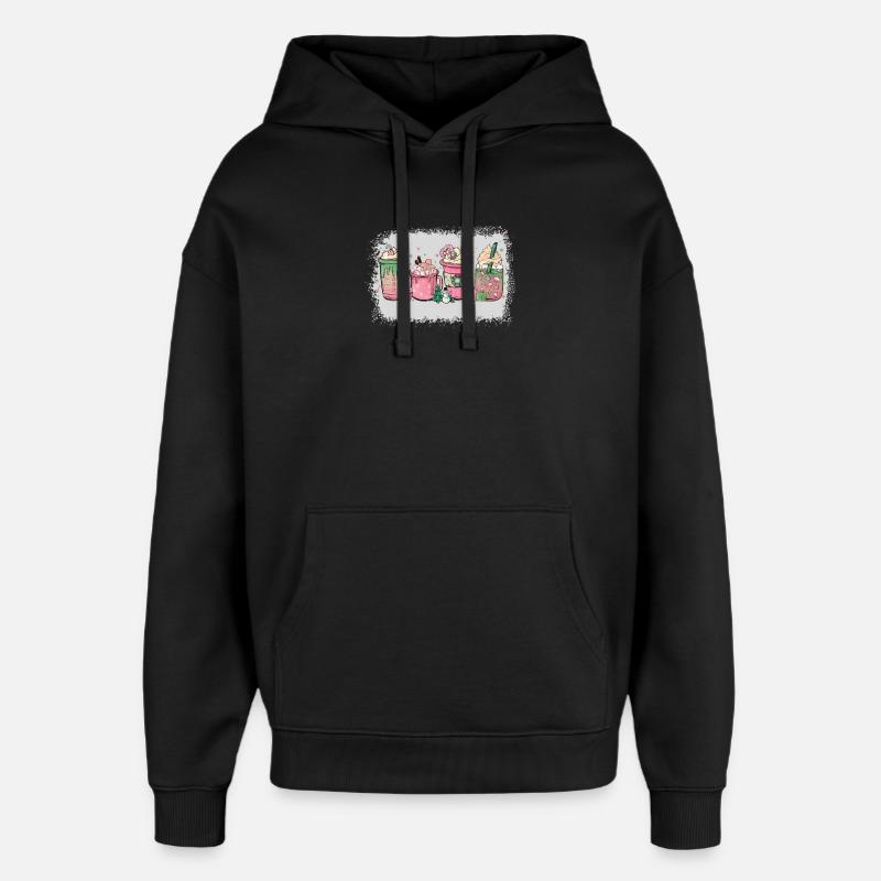Cup Hot Chocolate Peppermint Mocha - Oversized Unisex Hoodie by Stanley/Stella - black