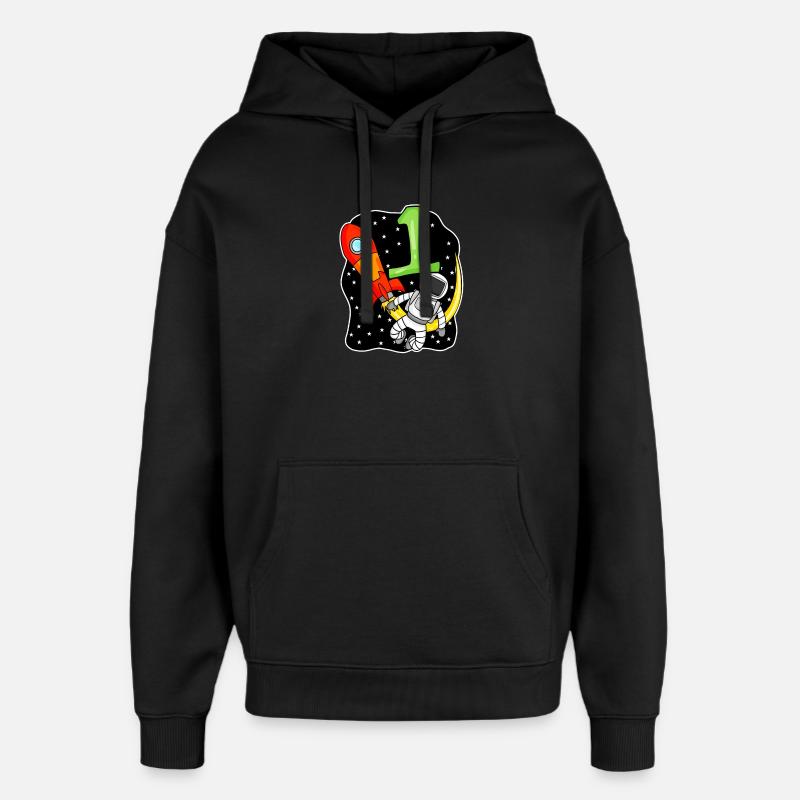 1 an Jeune astronaute - Sweat à capuche unisexe Stanley/Stella Oversized - noir