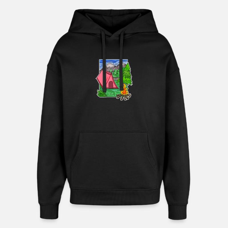 Camping Camping Motif - Sweat à capuche unisexe Stanley/Stella Oversized - noir