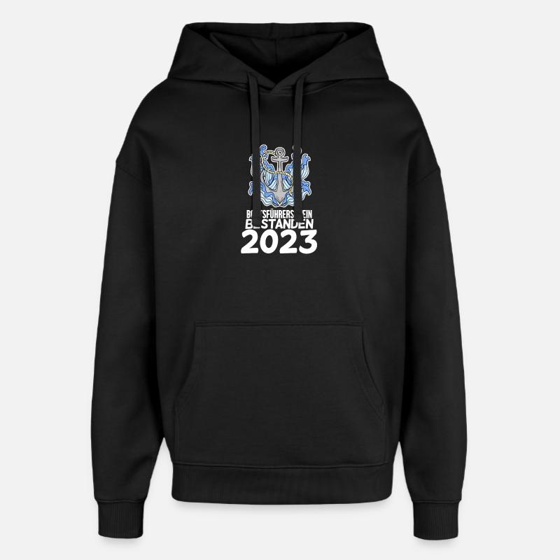 Bootsführerschein 2023 Motorboot Geschenk - Oversized Unisex Hoodie von Stanley/Stella - Schwarz