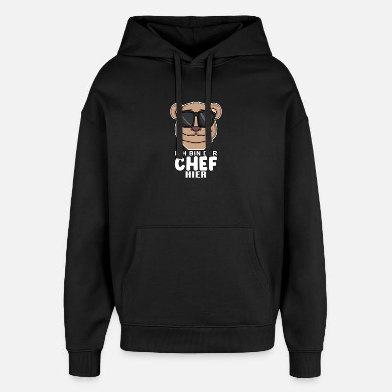 Cool Bär Chef Spruch - Oversized Unisex Hoodie von Stanley/Stella - Schwarz