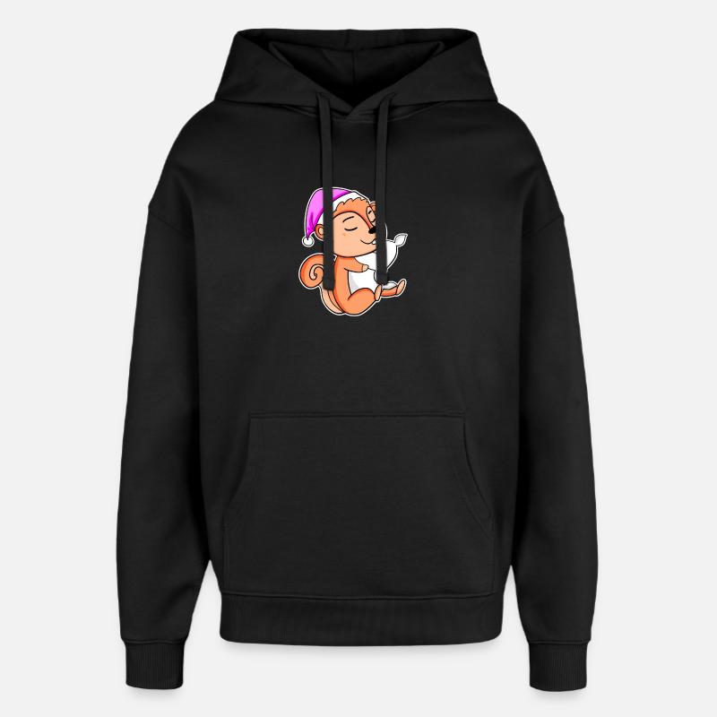 Squirrel - Oversized Unisex Hoodie by Stanley/Stella - black