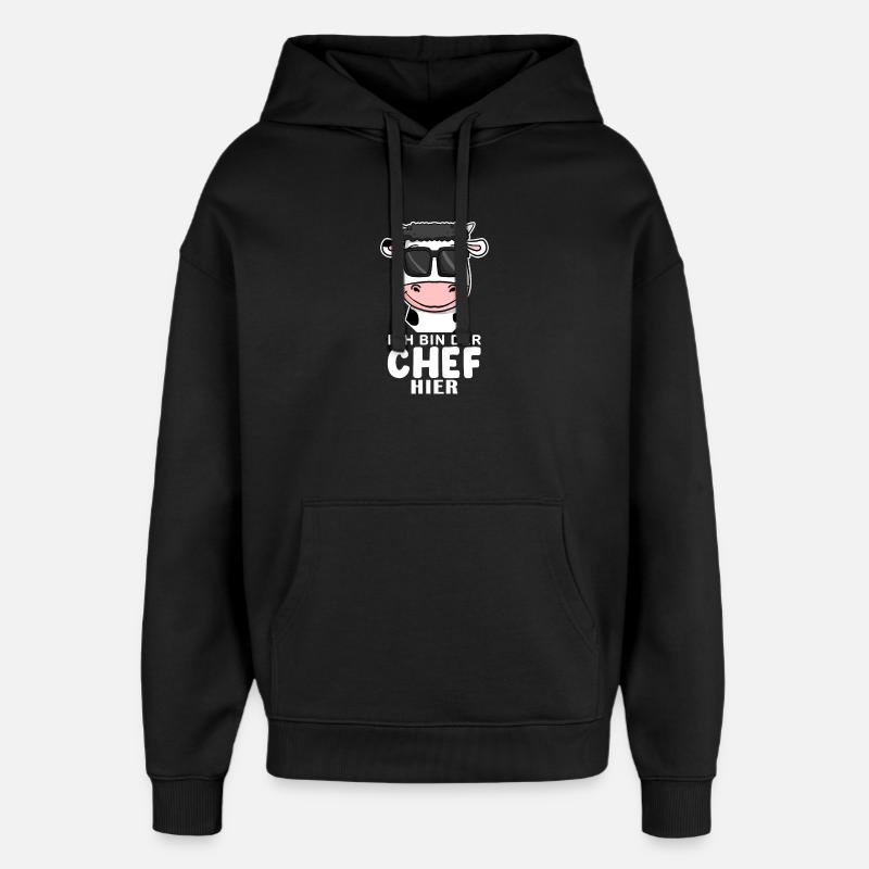 Cool Kuh Chef Spruch - Oversized Unisex Hoodie von Stanley/Stella - Schwarz