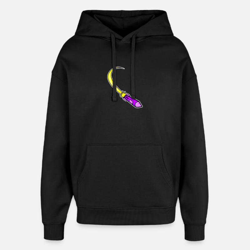 Rocket Purple - Oversized Unisex Hoodie by Stanley/Stella - black