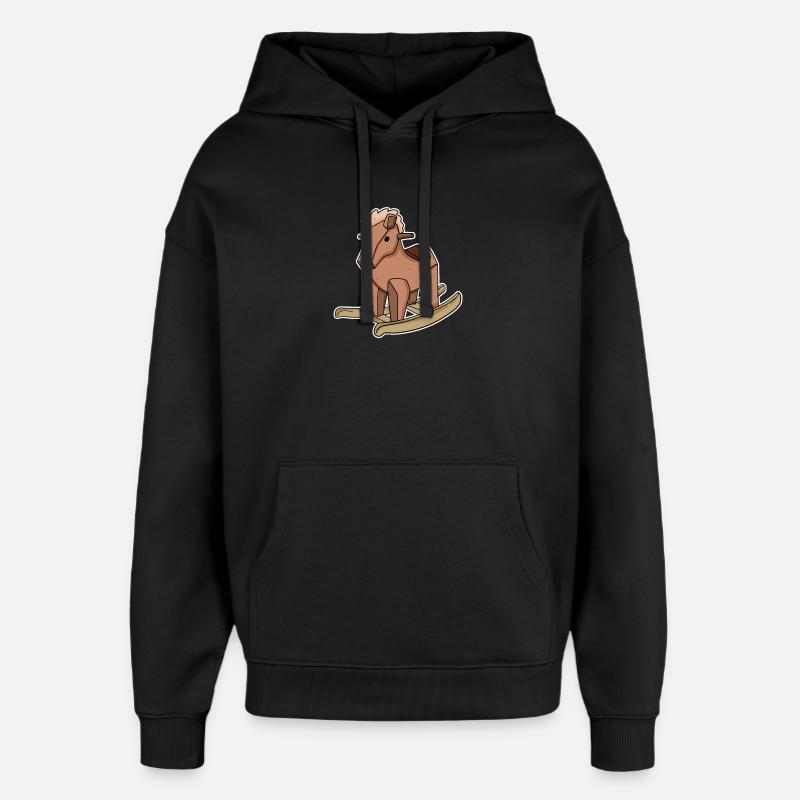 Cheval - Sweat à capuche unisexe Stanley/Stella Oversized - noir