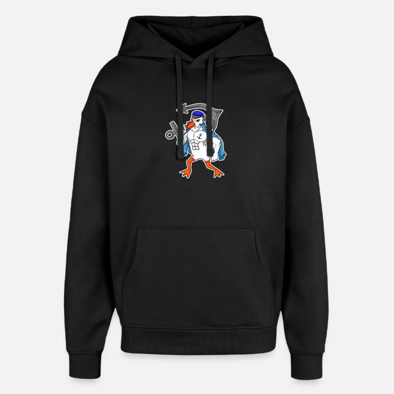 Nordsee Möwe mit Anker - Oversized Unisex Hoodie von Stanley/Stella - Schwarz